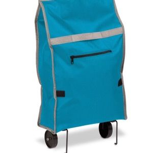 Honey Can Do Rolling Bag Fold Up Bag Light Blue New